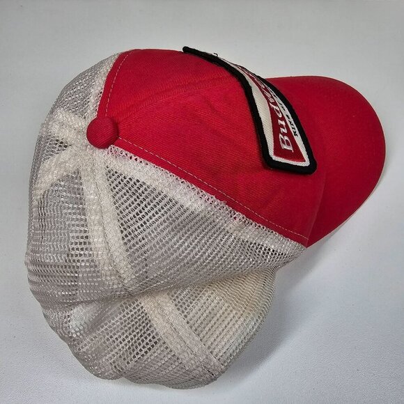 Vintage Budweiser Trucker Hat Red & White Mesh Snapback Adjustable Official Prod - Picture 6 of 11